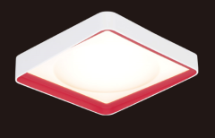新特丽 方形白红色边框吸顶灯 喷起磨砂，色彩饱满